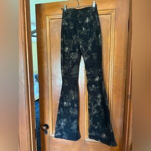 We the Free Black and Gold Flare Jeans